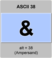the ascii code 38 - Ampersand 
