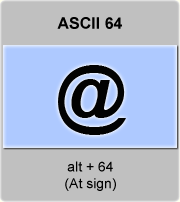 the ascii code 64 - At sign 