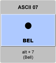 the ascii code 7 - Bell 