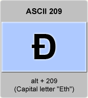 the ascii code 209 - Capital letter Eth 