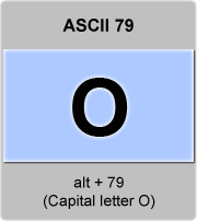the ascii code 79 - Capital letter O  