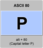the ascii code 80 - Capital letter P  