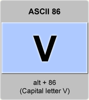 ASCII code V , Capital letter V , American Standard Code for ...