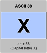 the ascii code 88 - Capital letter X  