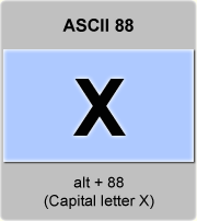 ASCII code X , Capital letter X , American Standard Code for ...