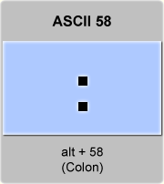 the ascii code 58 - Colon 