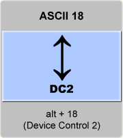 the ascii code 18 - Device control 2 