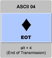the ascii code 4 - End of Transmission, diamonds card suit 