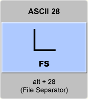 the ascii code 28 - File separator 