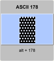 the ascii code 178 - Graphic character, high density dotted 