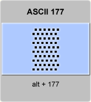 the ascii code 177 - Graphic character, medium density dotted 