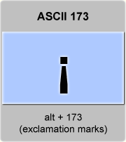 the ascii code 173 - Inverted exclamation marks 