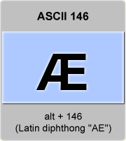 the ascii code 146 - Latin diphthong AE in uppercase 