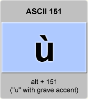 Ascii Code Letter U With Grave Accent American Standard Code For Information Interchange The Complete Ascii Table Characters Letters Vowels With Accents Consonants Signs Symbols Numbers Letter U Grave Accent Ascii 151 Ascii Art Ascii