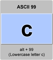 Ascii Code C Lowercase Letter C Minuscule C American Standard Code For Information Interchange The Complete Ascii Table Characters Letters Vowels With Accents Consonants Signs Symbols Numbers Lowercase Letter C Minuscule Ascii 99