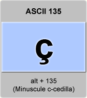 ASCII code Minuscule c cedilla American Standard Code for