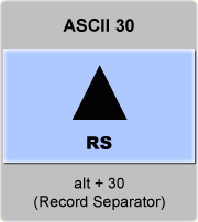 the ascii code 30 - Record separator 