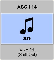 the ascii code 14 - Shift Out 