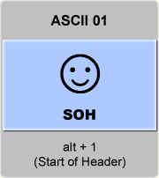 the ascii code 1 - Start of Header 