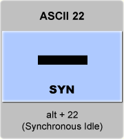 the ascii code 22 - Synchronous idle 