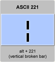 the ascii code 221 - Vertical broken bar 